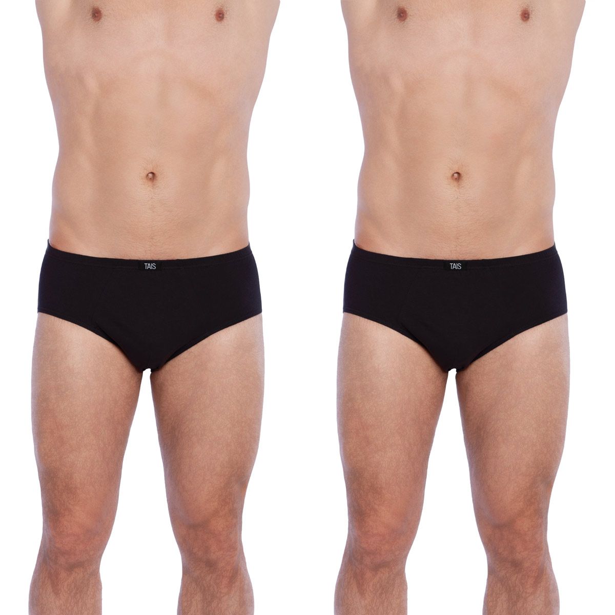 TAIS - Slip Clásico Bi-Pack Negro Tais