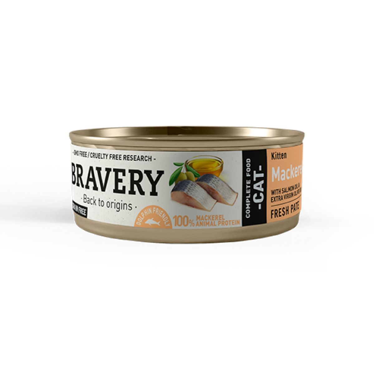 BRAVERY - Alimento Lata Bravery Mackerel Kitten Gatito 70gr