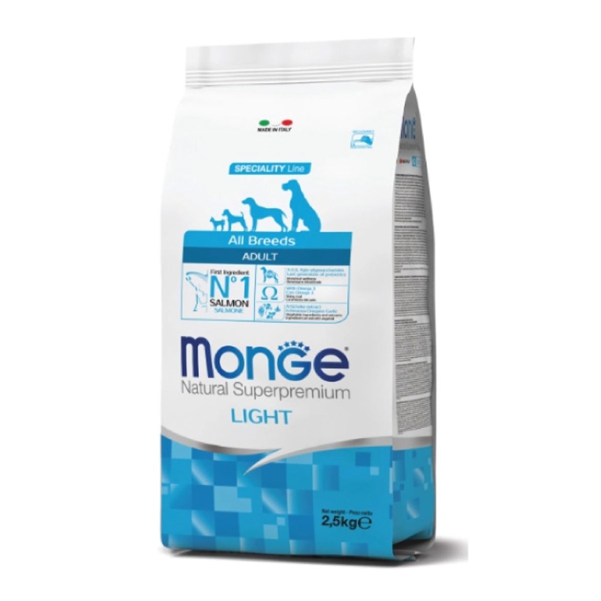 MONGE - Alimento Monge All Breeds Light Salmon Para Perro 2.5Kg