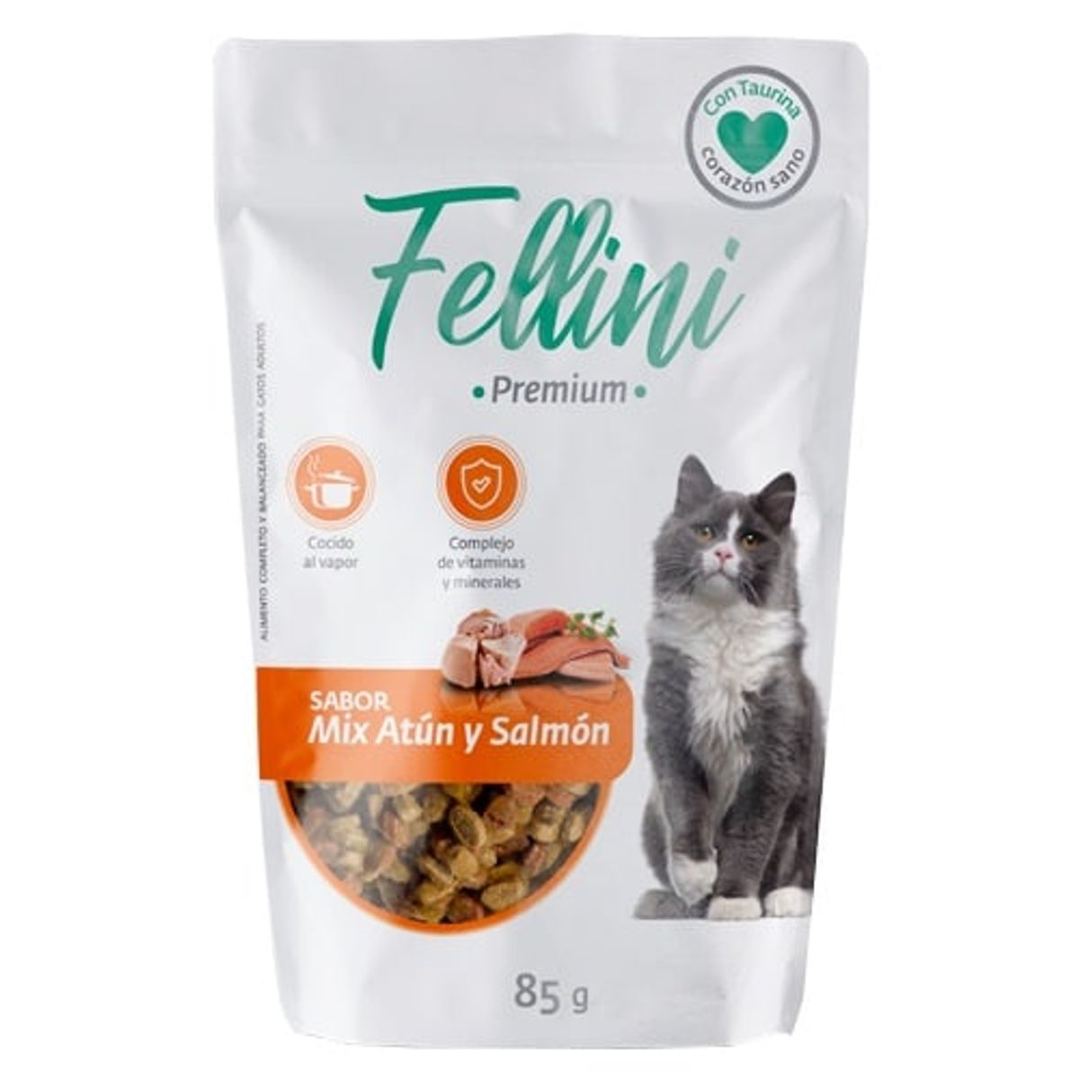 TRAPER - Alimento Pouch Fellini Sabor Mix Atun y Salmon Pouch 85Gr