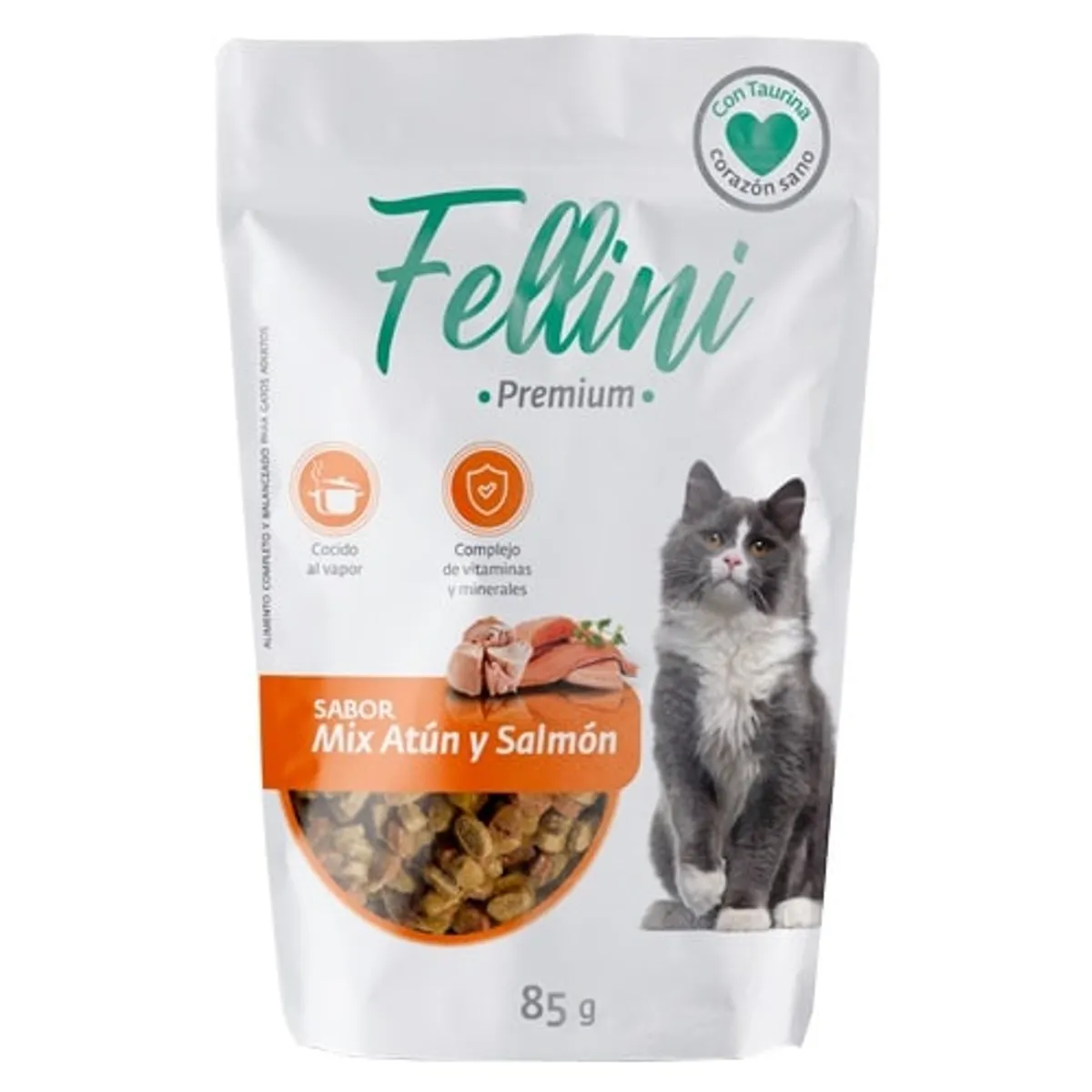 TRAPER - Alimento Pouch Fellini Sabor Mix Atun y Salmon Pouch 85Gr