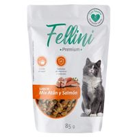 Alimento Pouch Fellini Sabor Mix Atun y Salmon Pouch 85Gr