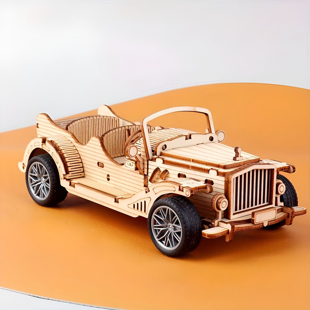 HOMEBRANDT - Puzzle 3d Madera Auto Clásico Armable Retro 65pcs Didáctico