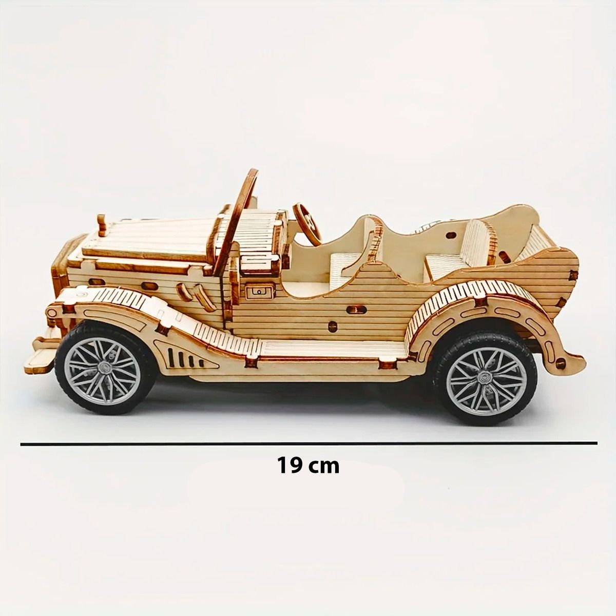 HOMEBRANDT - Puzzle 3d Madera Auto Clásico Armable Retro 65pcs Didáctico