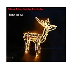 GENERICO - Reno Navideño Con Movimiento Luces Led Decoracion Navidad Amarillo Calido