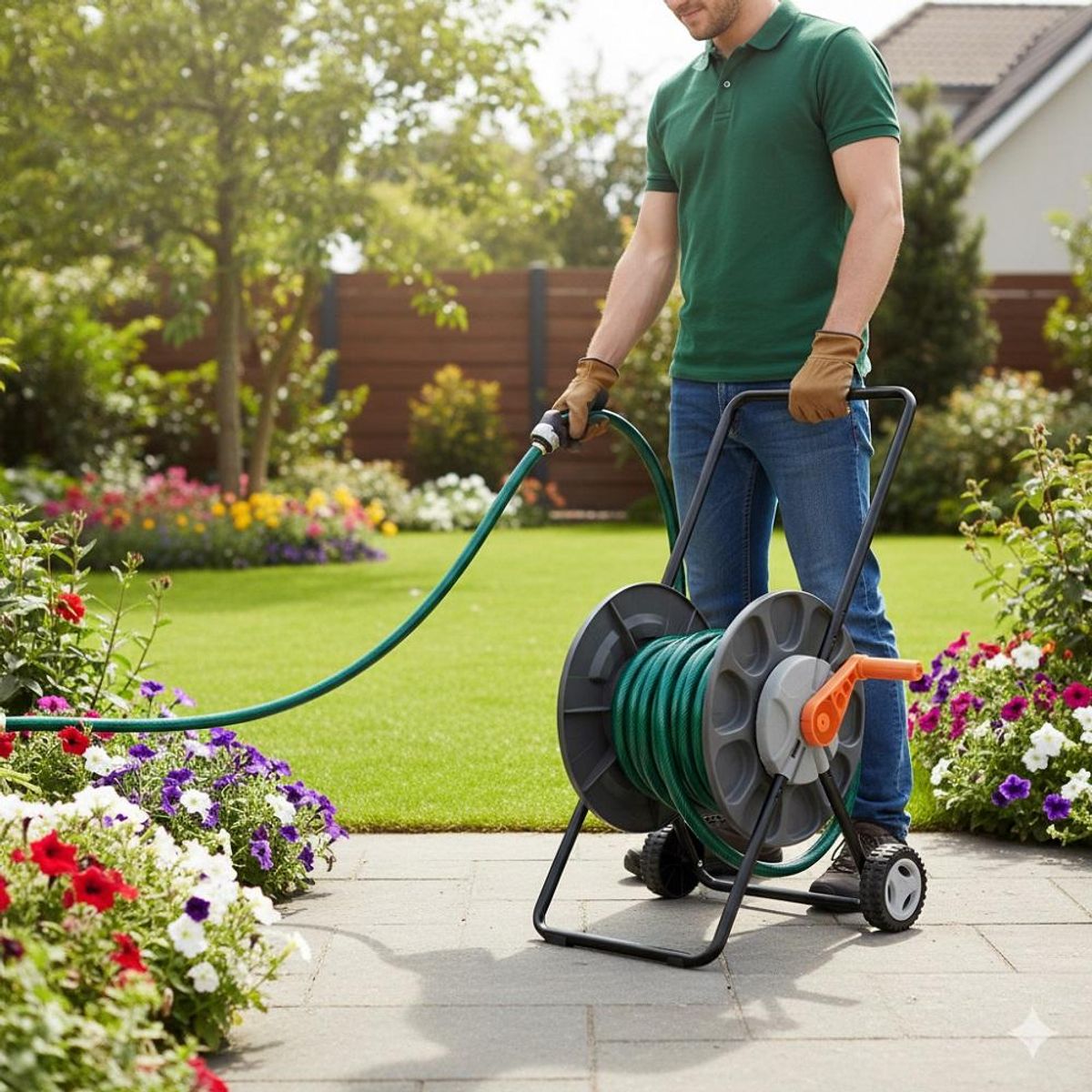 TRAMONTINA - Enrollador De Manguera Con Ruedas Tramontina