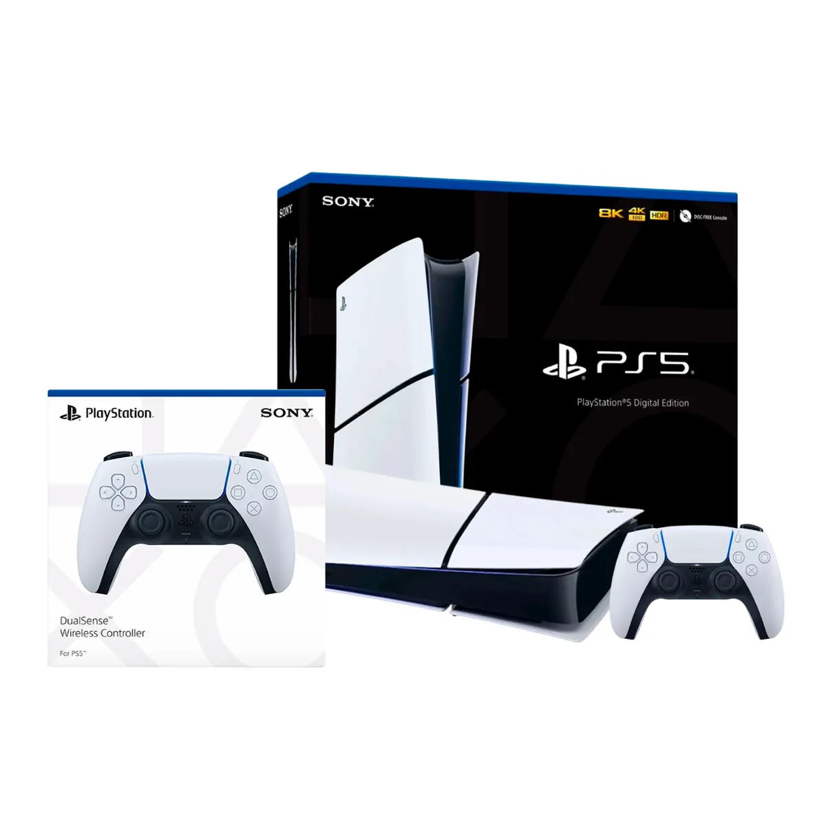 SONY - Consola Sony Playstation 5 Slim Edición Digital + Control Dualsense Adicional Blanco