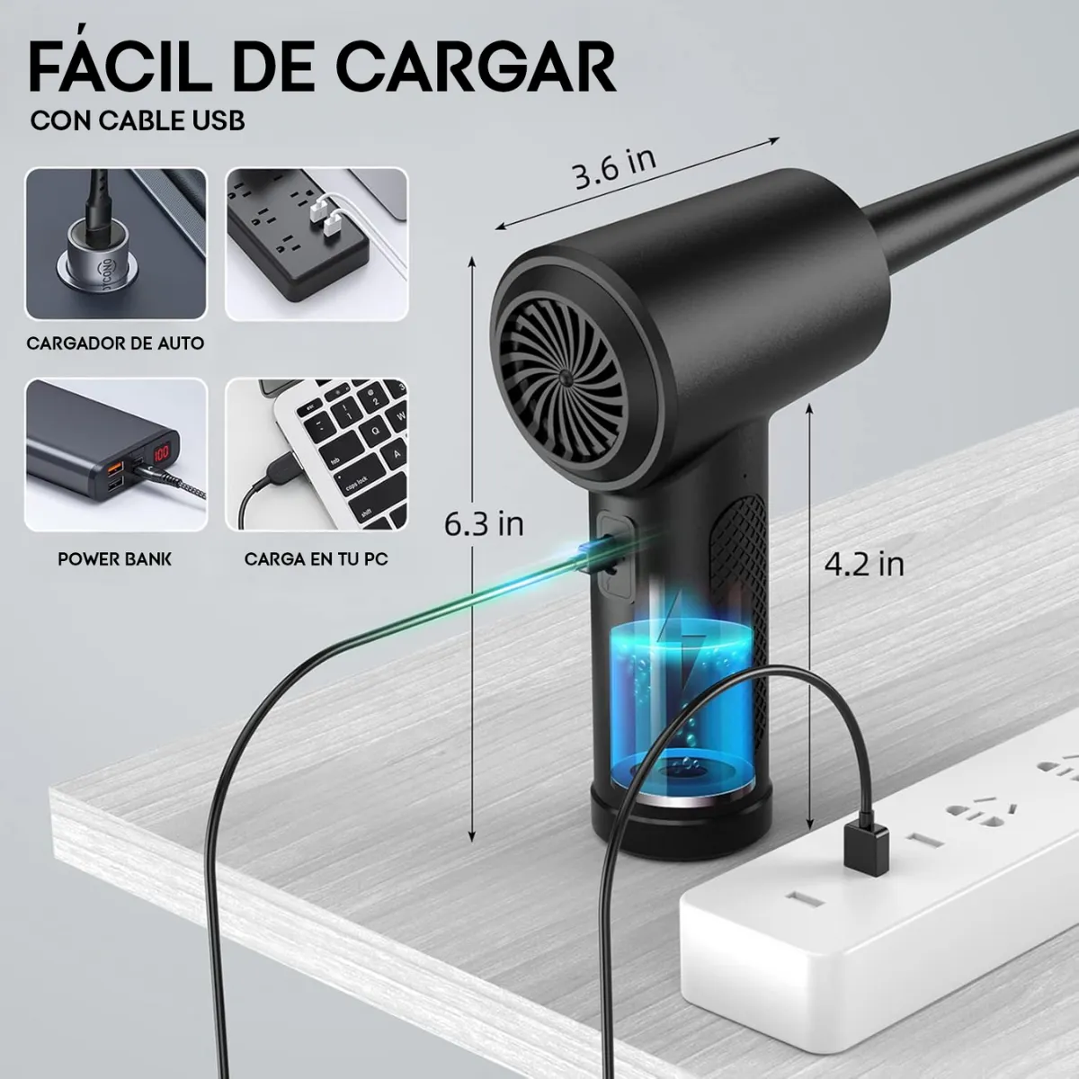 OEM - Soplador Eléctrico MultiClean para PCs Teclados y Autos
