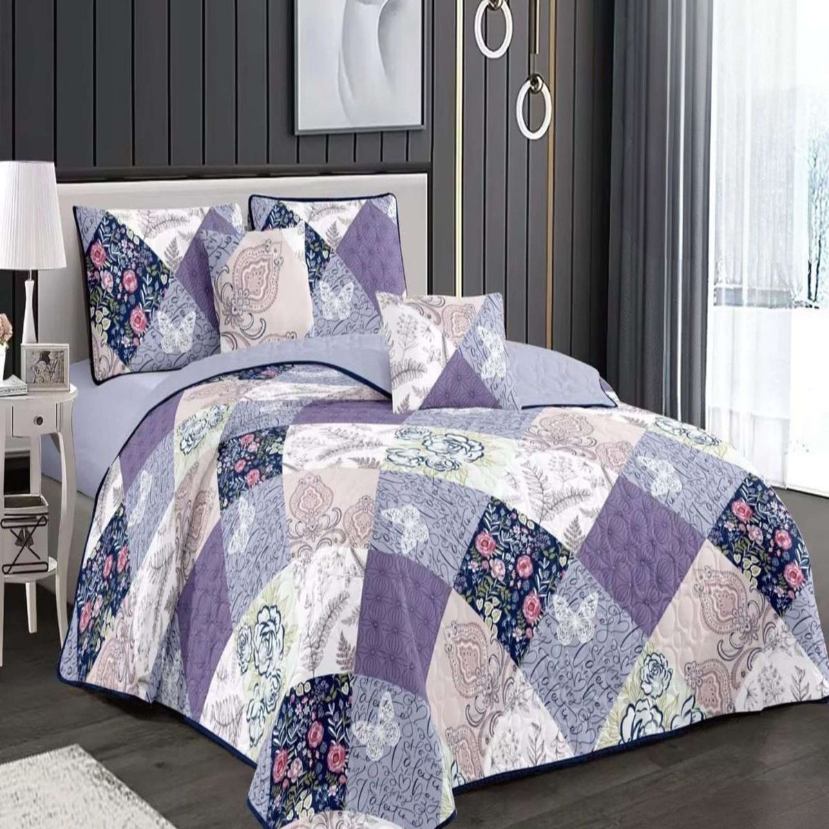 GENERICO - CUBRECAMA COLCHA QUILT VERANO PLAZA Y MEDIA