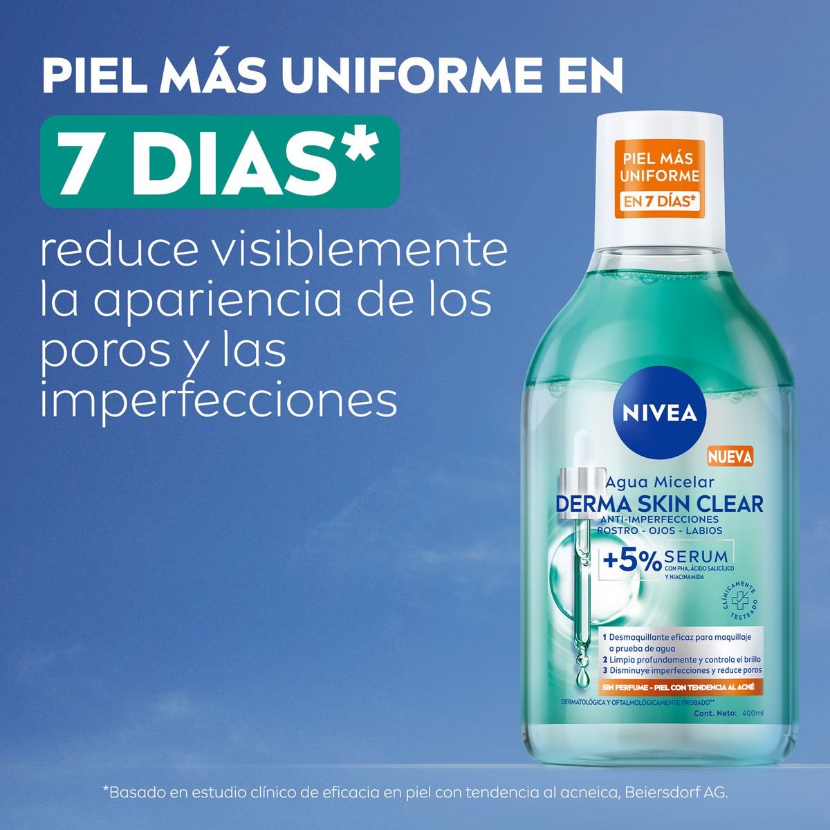 NIVEA - NIVEA Derma Skin Clear Agua Micelar Bifásica 400ml
