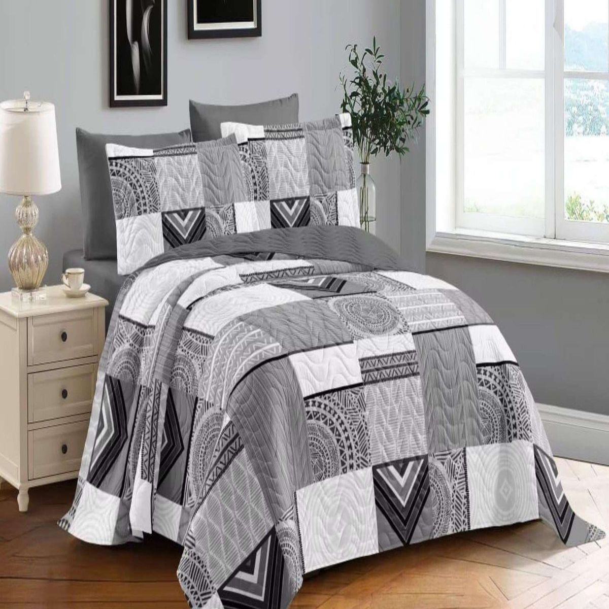 GENERICO - CUBRECAMA COLCHA QUILT VERANO PLAZA Y MEDIA