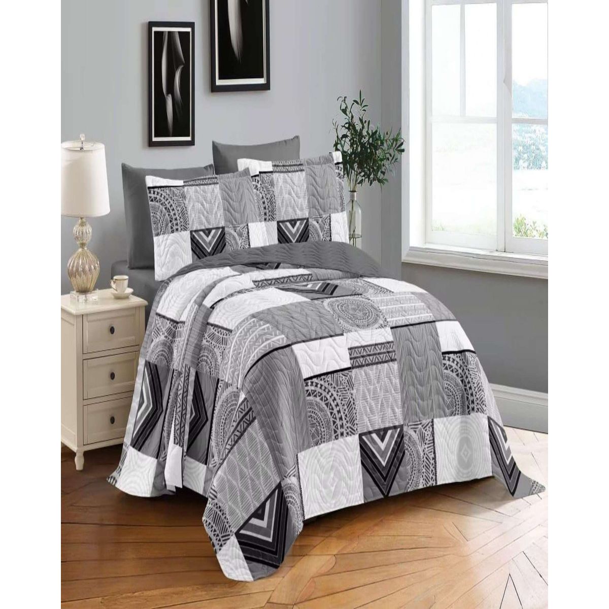 GENERICO - CUBRECAMA COLCHA QUILT VERANO PLAZA Y MEDIA