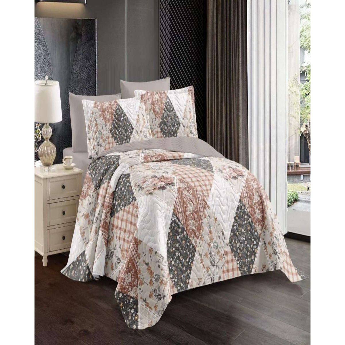 GENERICO - CUBRECAMA COLCHA QUILT VERANO 2 PLAZA