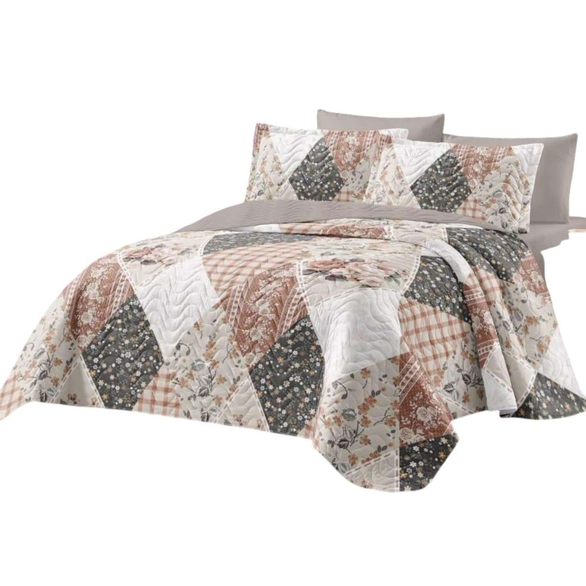 GENERICO - CUBRECAMA COLCHA QUILT VERANO 2 PLAZA