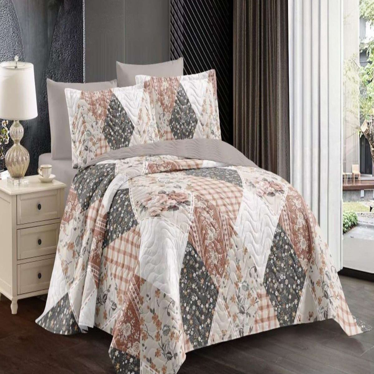 GENERICO - CUBRECAMA COLCHA QUILT VERANO KING