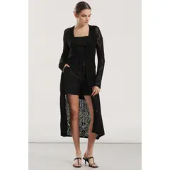 LIOLA - Tapado midi tejido mujer negro