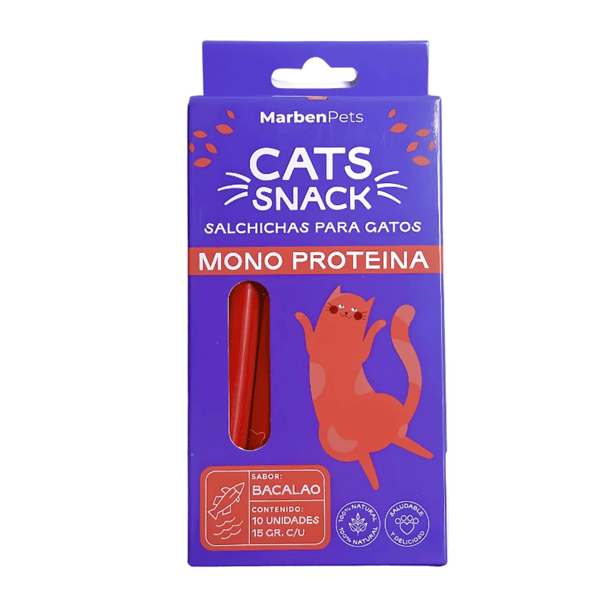 CATS - Salchichas Cats Snack Mono Proteína Sabor Bacalao 150gr