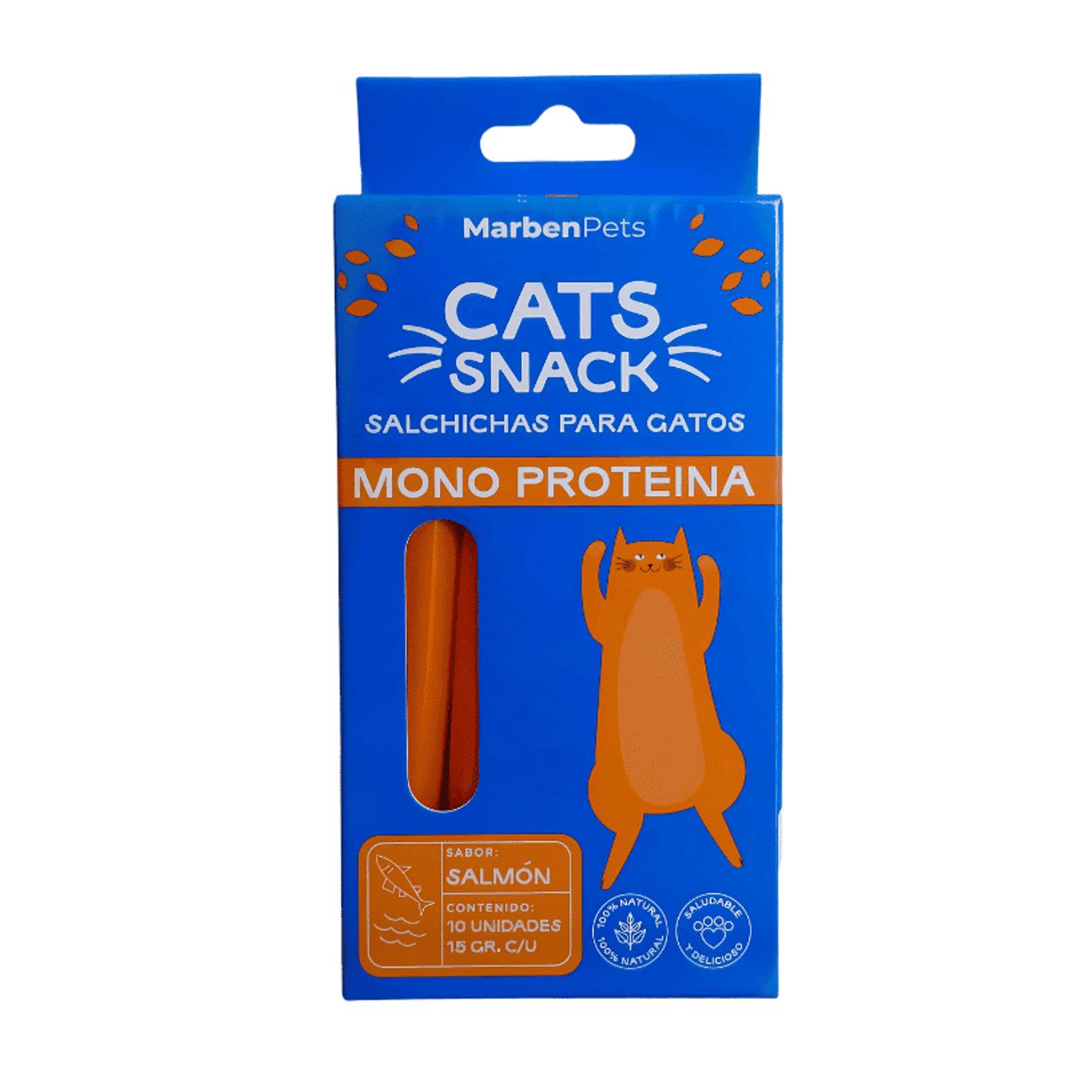 CATS - Salchichas Cats Snack Mono Proteína Sabor Salmón 150gr