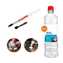 GENERICO - Kit Limpieza Pc Alcohol Isopropílico Y Pasta Térmica Calidad