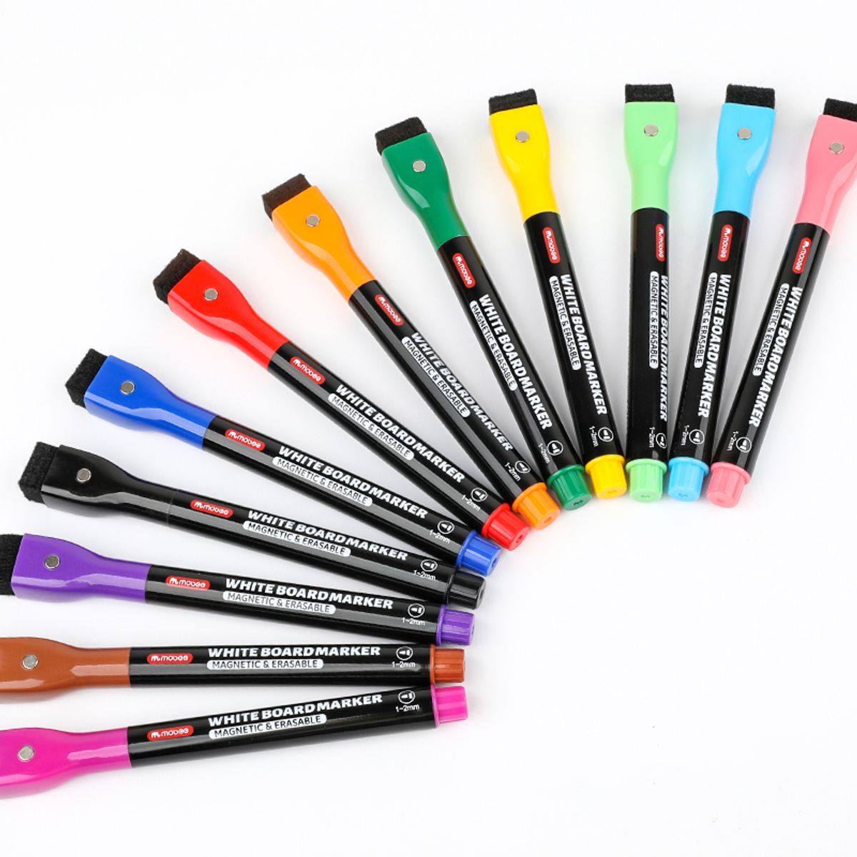 GENERICO - Plumones De Pizarra Mobee 12 Colores Con Borrador