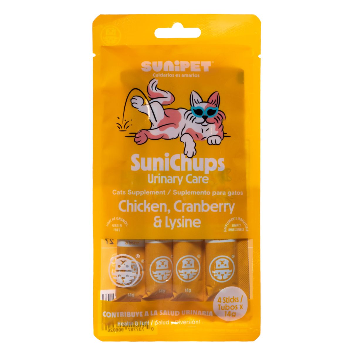 SUNIPET - Snack SuniChups Urinary Care Para Gato 4 Tubos