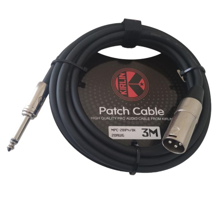 KIRLIN Cable XLR-Plug 63mm de 3 mt MPC-281PNBK 3M