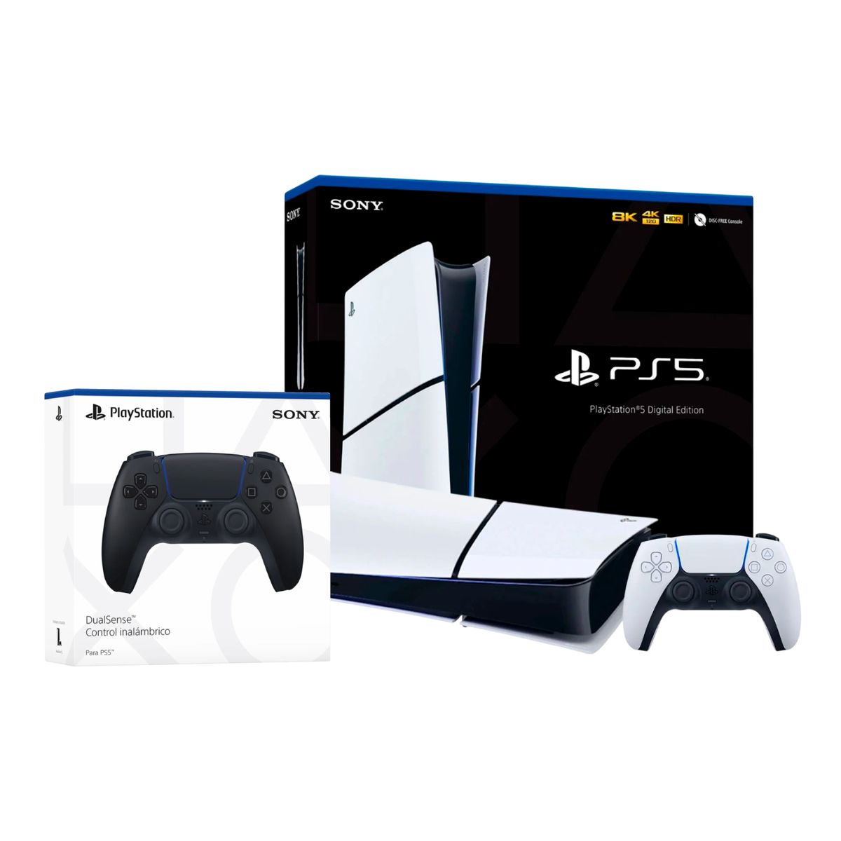 SONY - Consola Sony Playstation 5 Slim Edición Digital + Control Dualsense Adicional Midnight Black