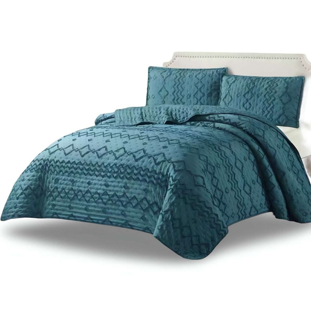 GENERICO - CUBRECAMA QUILT DELGADO DISEÑO TUFTING DE LUJO SUAVE PLAZA Y MEDIA