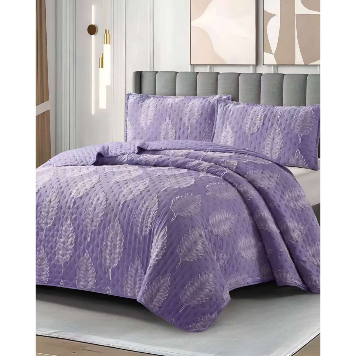 GENERICO - CUBRECAMA QUILT DELGADO DISEÑO TUFTING DE LUJO SUAVE KING