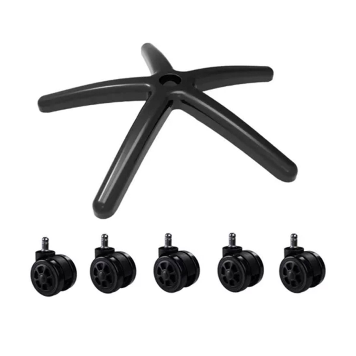 KRONOS - Kit Base Estrella Metálica Para Silla Oficina Gamer 5 Set Ruedas