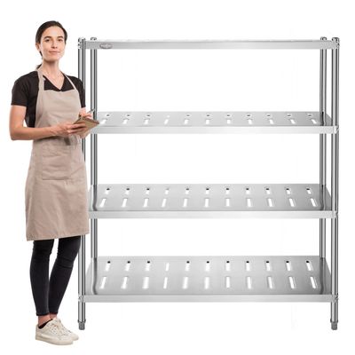 Imagen 2 del producto Estante 4 Bandejas Perforadas 150x50x155 cm. Acero Inox