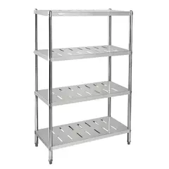 PROCHEF - Estante 4 Bandejas Perforadas 90x50x155 cm. Acero Inox