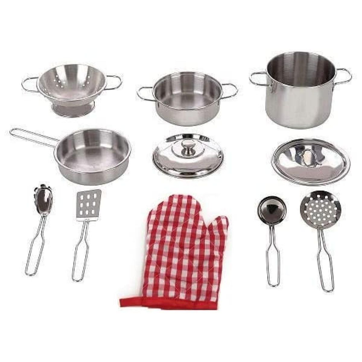 GENERICO - Juguete Set De Vajilla 14 Piezas De Acero Infantil