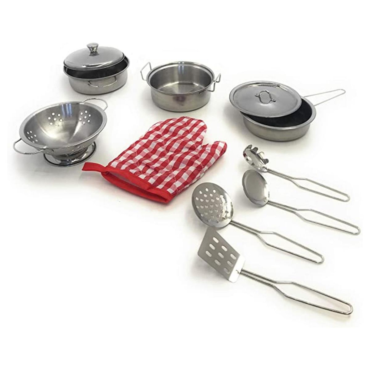 GENERICO - Juguete Set De Vajilla 14 Piezas De Acero Infantil