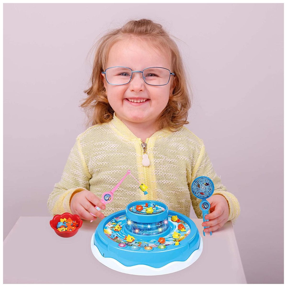 GENERICO - Juguete Mesa De Pesca Giratoria Con Luces Y Sonido Infantil