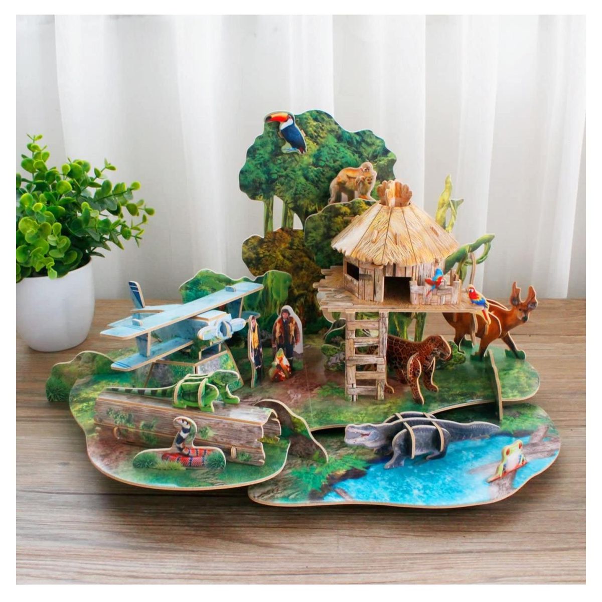 GENERICO - Juguete Puzzle Armable 3D Selva Bosque 63 Piezas