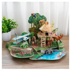GENERICO - Juguete Puzzle Armable 3D Selva Bosque 63 Piezas