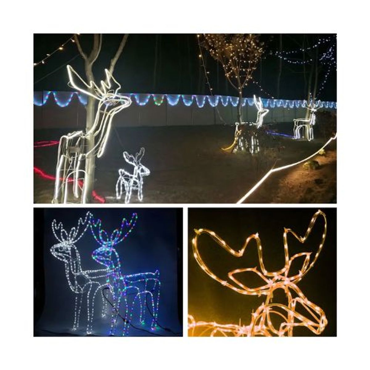 GENERICO - Reno Navideño 120cm Adornos Reno Navidad Solar Multicolor