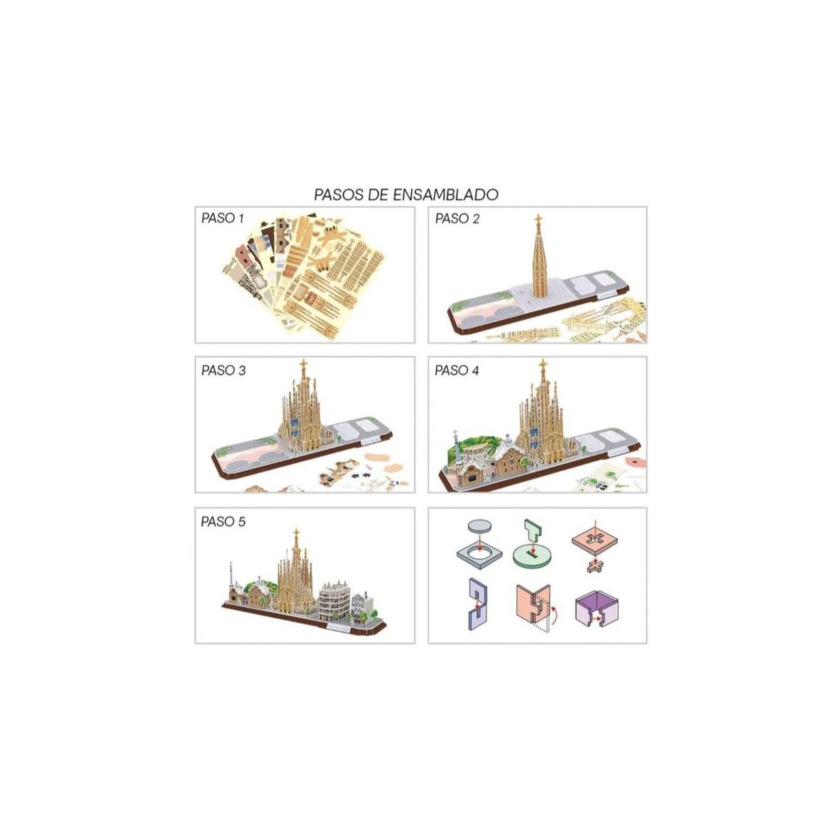 GENERICO - Juguete Puzzle 3D City Line Barcelona 186 Piezas 54x26x17cm