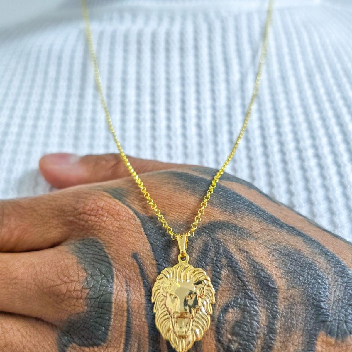 GENERICO - Conjunto Cadena rolo y colgante en Oro Laminado 18k