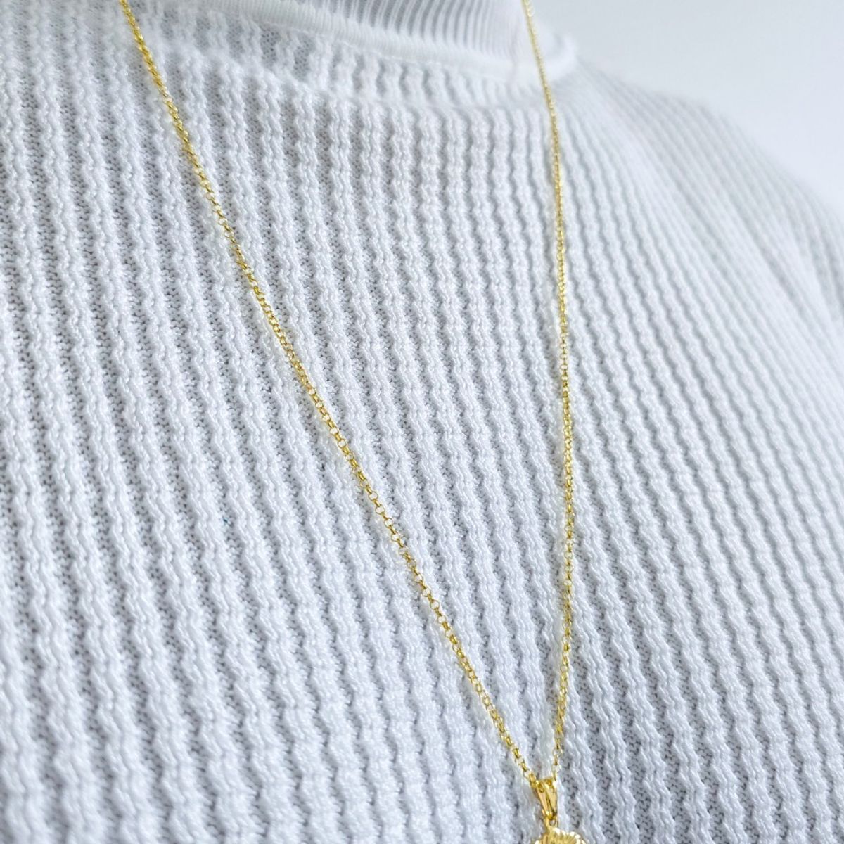 GENERICO - Conjunto Cadena rolo y colgante en Oro Laminado 18k