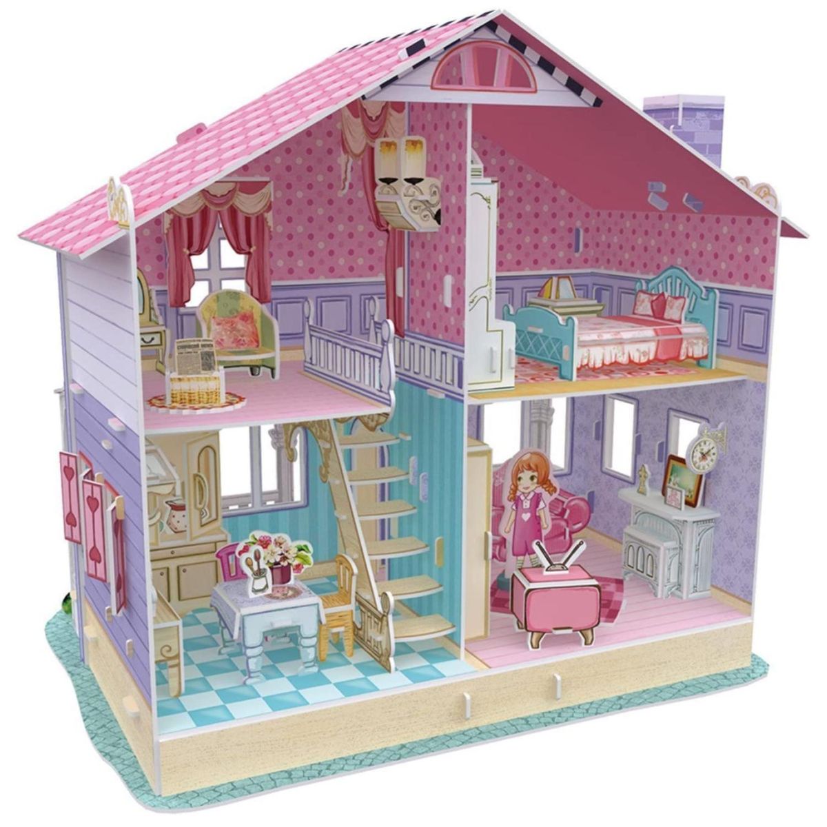 GENERICO - Juguete Casa De Muñecas Armable Puzzle 3D 93 Piezas