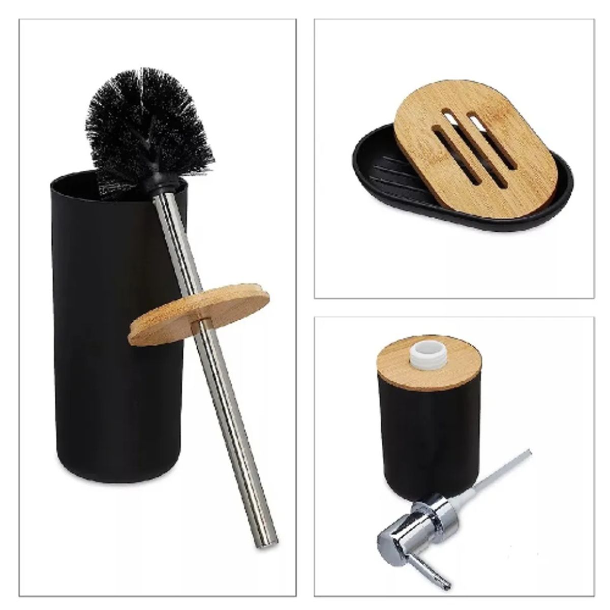 GENERICO - Juego Accesorios Set De Baño 6 Piezas Inoxidable Cepillo Wc