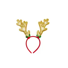 GENERICO - Cintillo Navideño Diadema Decorativa Reno Oro