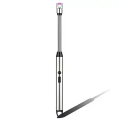 GENERICO - Chispero Eléctrico Recargable USB Plateado Genérico