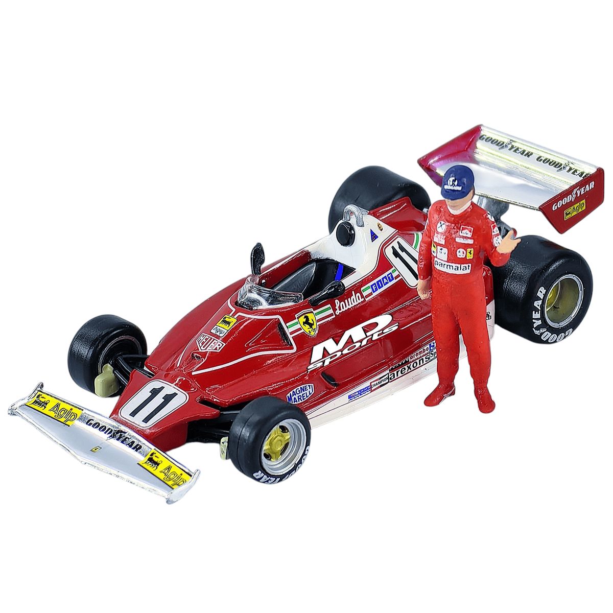 FORMULA 1 - Pack Formula 1 Ferrari 312 T2 1977 Caja Acrilica + Figura Niki Lauda 1:43