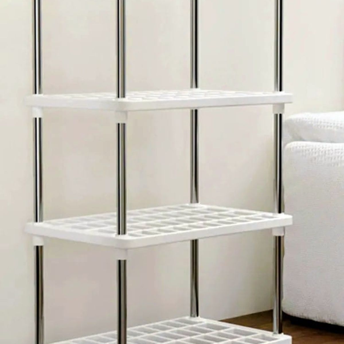 GENERICO - Estante Organizador 80x42cm 4 Niveles En Plástico Y Metal