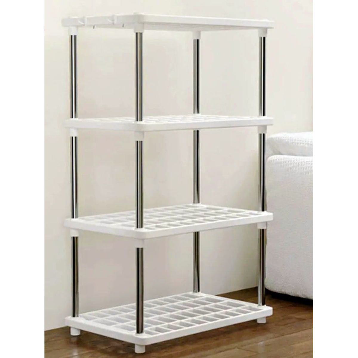 GENERICO - Estante Organizador 80x42cm 4 Niveles En Plástico Y Metal