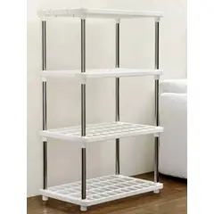 GENERICO - Estante Organizador 80x42cm 4 Niveles En Plástico Y Metal