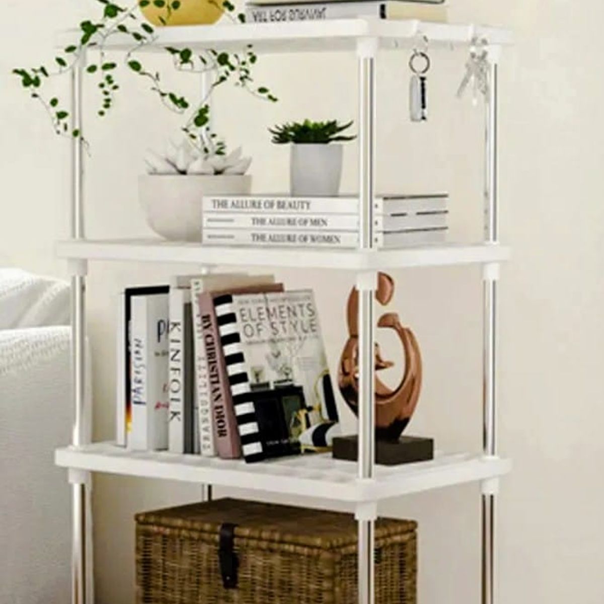 GENERICO - Estante Organizador 80x42cm 4 Niveles En Plástico Y Metal